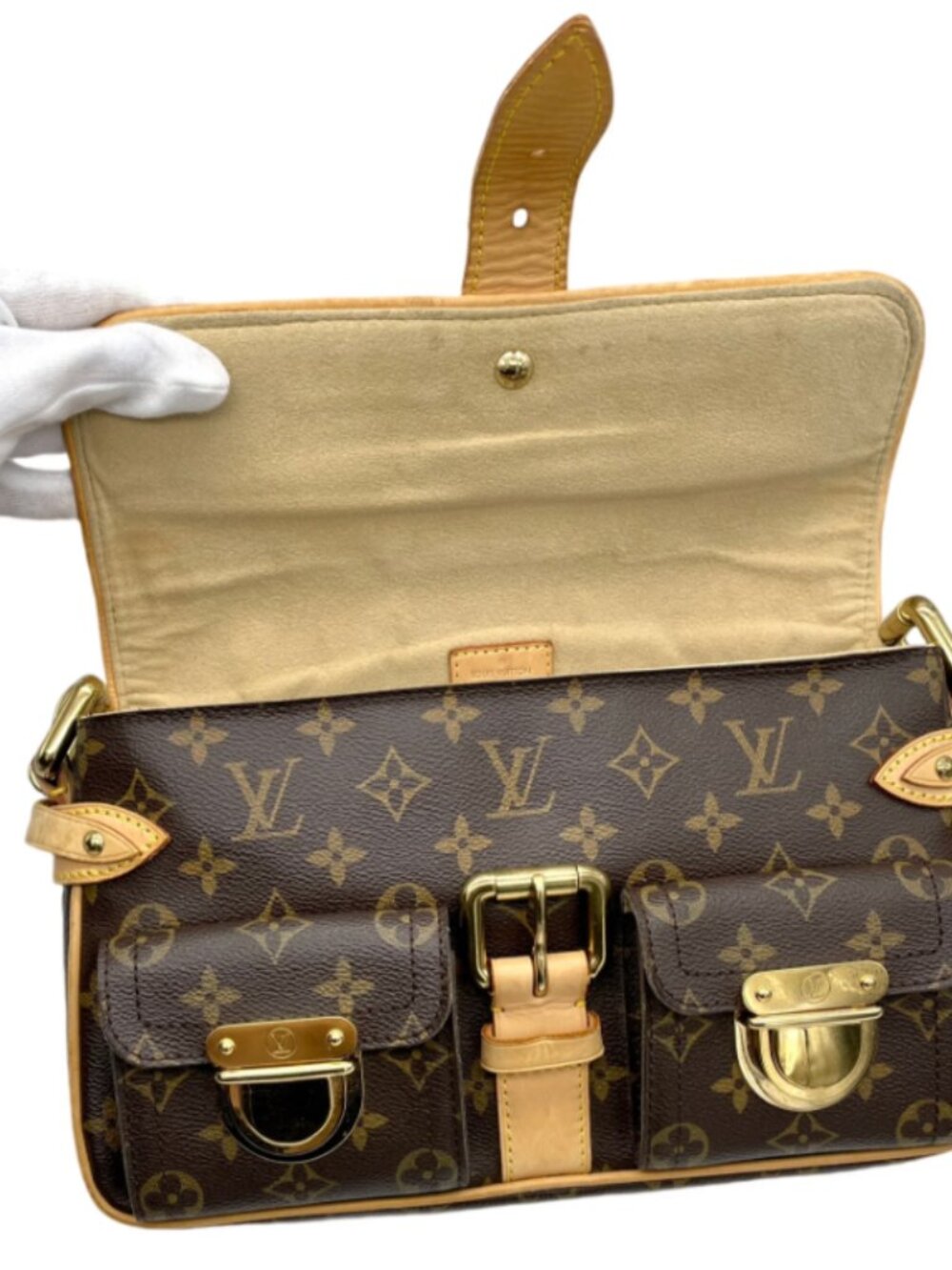 Louis Vuitton 2006 Hudson PM Monogram Canvas Shoulder Bag Made in France - Picture 9 of 11
